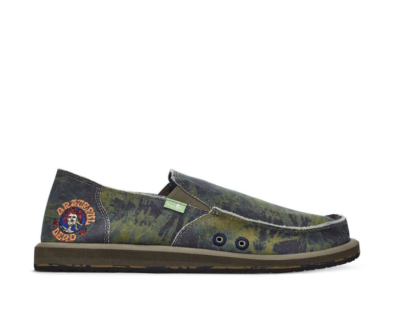 Sanuk Vagabond Kids\' Sidewalk Surfers Green / Navy | Canada 304XYU